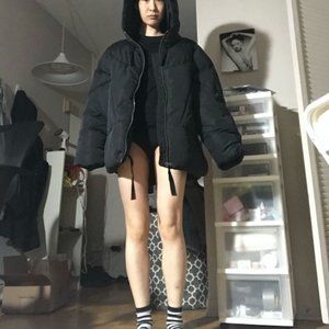 free people hailey hooded puffer in small